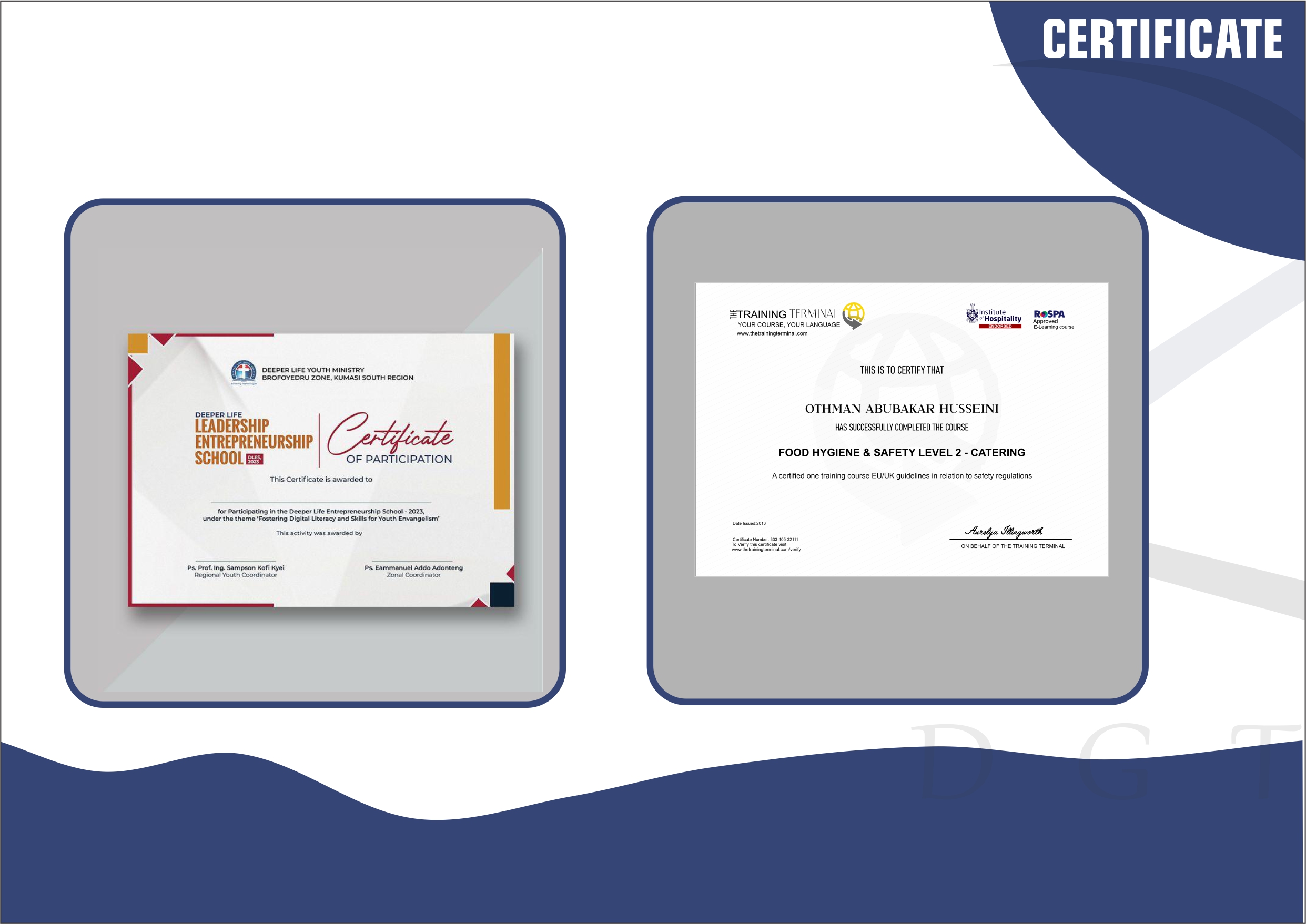 Certificates